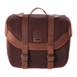 Longride, click-on Retro saddlebag waxed cotton. Brown Universal