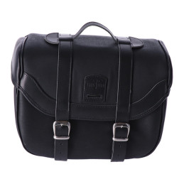 Longride, click-on Retro saddlebag waxed cotton. Black Universal