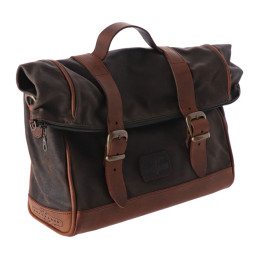 Sakwa motocyklowa typu click-on do motocykla Old Chopper, wykonana z woskowanej bawełny. Kolor khaki. Uniwersalna.