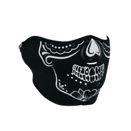 ZANheadgear poloviční maska neoprenová calavera svítící