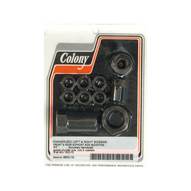 Colony, floorboard support rod mount kit. Black All 32-73 45" & Servi-Car models (NU)