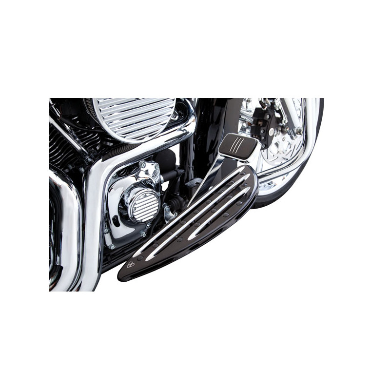 Arlen Ness, 83-17 Deep Cut rider floorboards. Black 86-17(NU)FL Softail 12-16(NU)Dyna FLD Switchback 83-24 Touring 09-24 Trikes