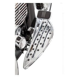 Arlen Ness, 83-17 Deep Cut rider floorboards. Chrome 86-17(NU)FL Softail 12-16(NU)Dyna FLD Switchback 83-24 Touring 09-24 Trikes