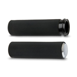 Arlen Ness, knurled Fusion grips. Chrome 08-23 H-D with e-throttle (excl. 2023 FLHXSE 18-23 FLTRXSE Pan America RA & Sportster R