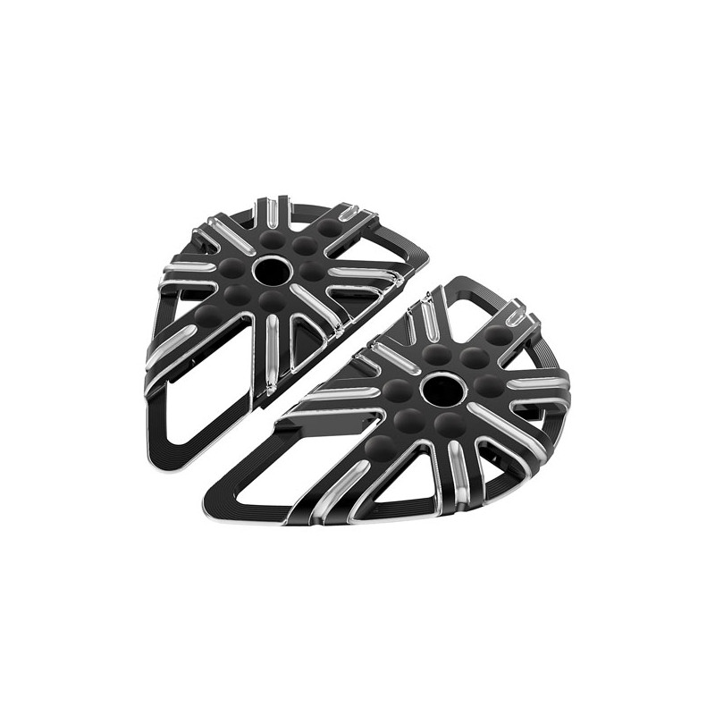 Arlen Ness, 10-Gauge passenger floorboards. Black CC 86-24 FLT/Touring 86-24 FL Softail (excl. FXB/S  FXDRS) 06-17(NU)Dyna. (Wit