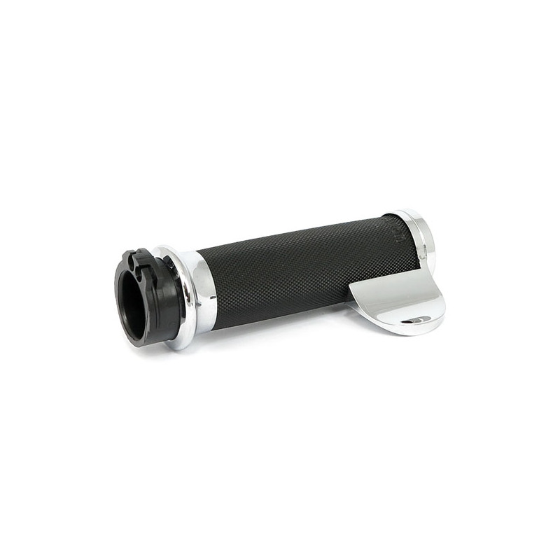 Avon throttle assist end cap Custom Contour, chrome 96-22 H-D with dual throttle cables (excl. Street) (NU)