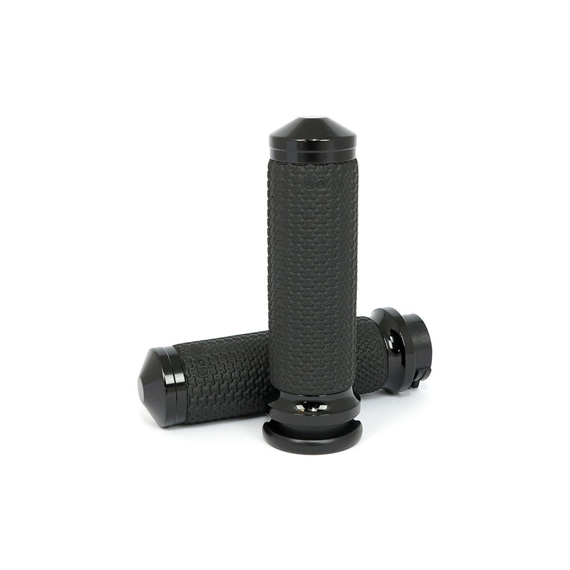 Avon Memory grips, black anodized 08-23 H-D with e-throttle (excl. 2023 FLHXSE 18-21 FLTRXSE Pan America RA & Sportster RH)