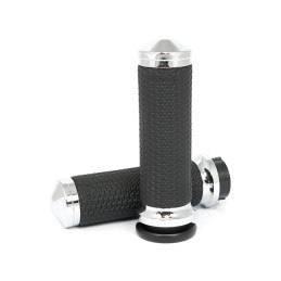 Avon Memory grips, chrome 08-23 H-D with e-throttle (excl. 2023 FLHXSE 18-21 FLTRXSE Pan America RA & Sportster RH)