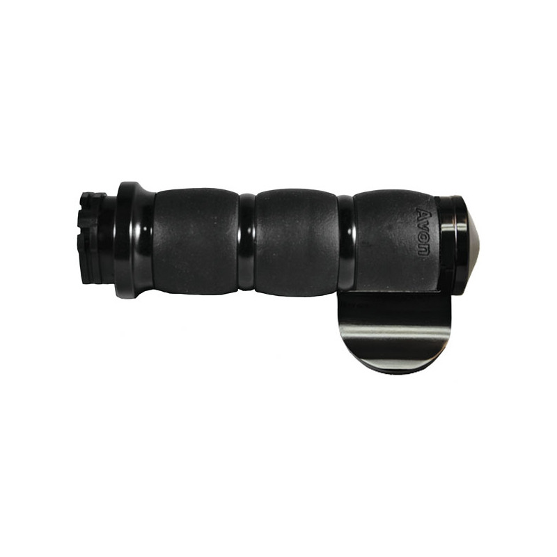 Chwyty Avon Velvet air cushioned, czarnoanodowane 08-23 H-D z e-gazem (wyłączając FLHXSE 2023, FLTRXSE 18-21, Pan America RA & S