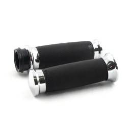 Avon Custom Contour grips, chrome 08-23 H-D with e-throttle (excl. 2023 FLHXSE 18-21 FLTRXSE RA Pan America & RH Sportster)