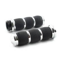 Avon air cushioned grips, chrome 08-23 H-D with e-throttle (excl. 2023 FLHXSE 18-21 FLTRXSE RA Pan America & RH Sportster)