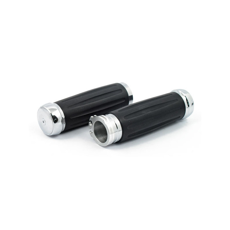 Riverside, aluminum grips. Black 74-22 H-D with single or dual throttle cables (excl. Street) (NU)