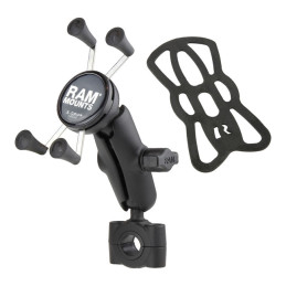 Uchwyt na telefon RAM Mounts X-Grip do montażu na bazie Torque do relingu. Mały uchwyt na telefon dla kierownic o średnicy od 3/