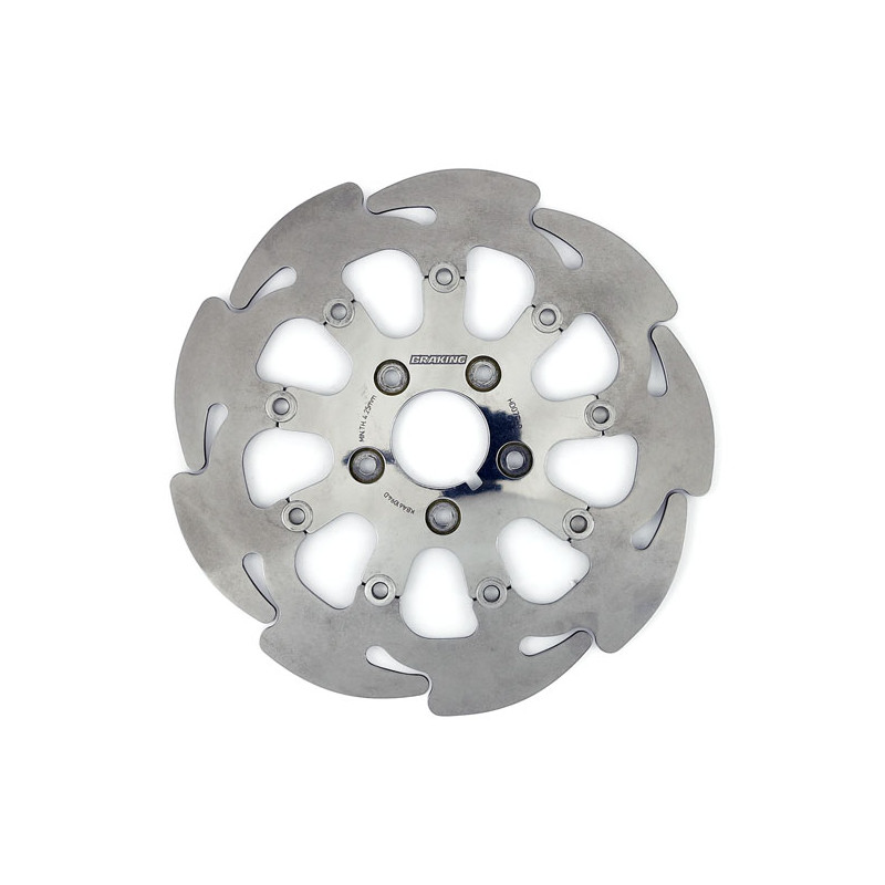 Braking floating 9-spoke Wave brake rotor 11.5", front right 00-14 Softail 00-05 Dyna 00-07 Touring 00-13 XL 08-12 XR1200 (NU)