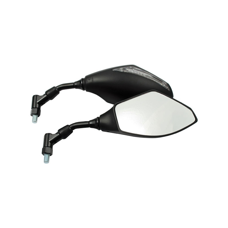 Zestaw lusterka z kierunkowskazem LED. Czarne