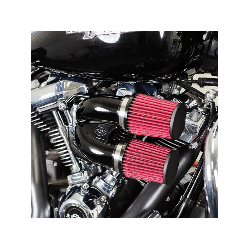 S&S, tuned induction air cleaner kit. Black 18-24 Softail 17-24 Touring (excl. 2024 FLTRXSTSE Road Glide with 121" HO engine 23-
