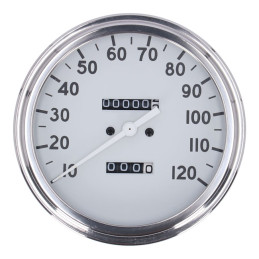 FL speedometer, 36-40 face, White. 2.24:1 MPH 
