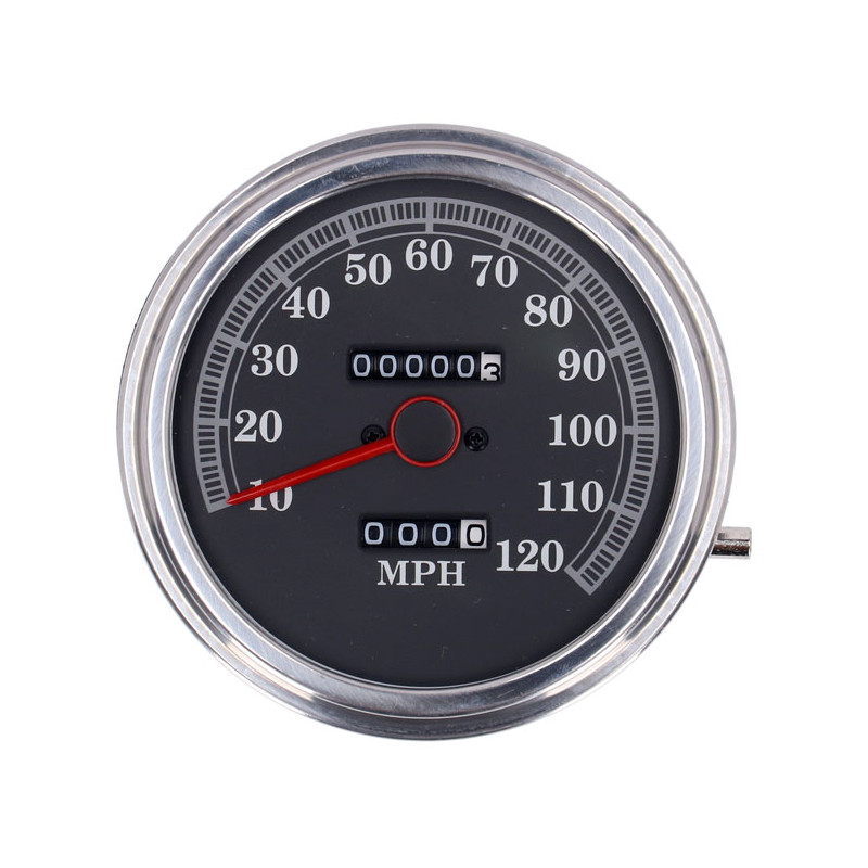 FL speedometer, 85-up face, black. 2:1 MPH 
