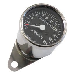 Mini speedometer, 1:1 mph chrome with black face plate 62-80 FL 71-72 FX 80-83 FXWG(NU) with transmission drive