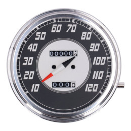 Velocímetro FL 46-47 plata/negro 2:1 MPH