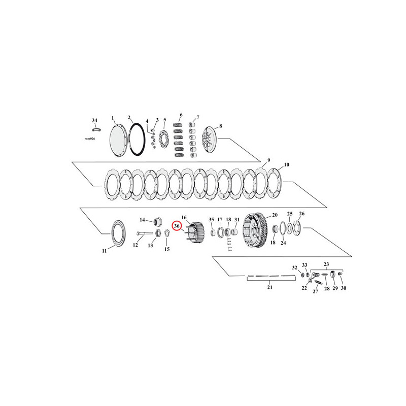 ŚRUBY TARCZY SPRZĘGŁA 2.835 CALA DŁUGOŚCI 54-63 K XL (tylko dla modelu i rocznika)