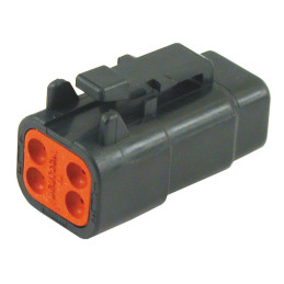 NAMZ, Deutsch DTM connector. Black, plug, 4-pins 