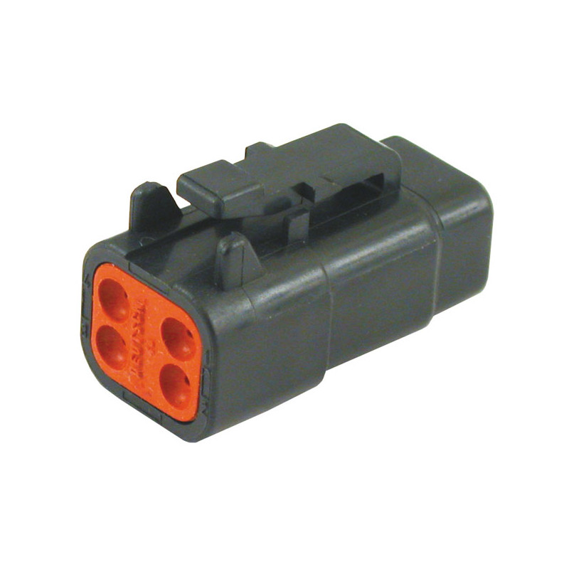 Złącze NAMZ typu Deutsch DTM. Czarne, wtyk, 4-pinowy