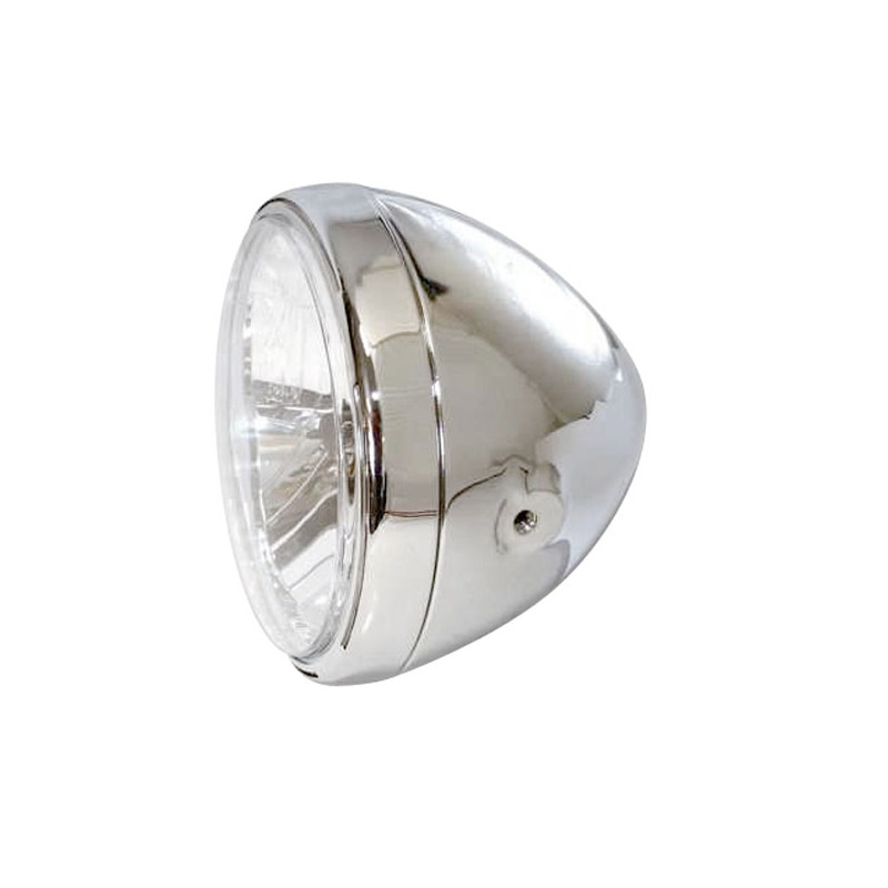 Reno II 7" H4 headlamp. With halo ring. Chrome 