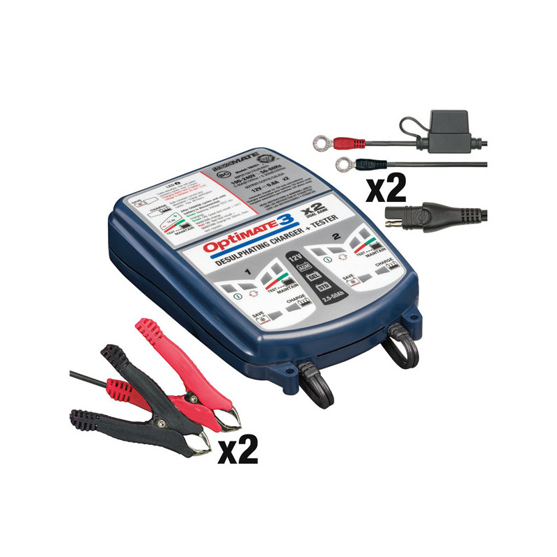 Tecmate OptiMATE 3 x 2 12V battery charger Universal