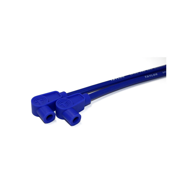 Taylor, 8mm Spiro-Pro universal spark plug wire set. Blue Universal for use with pre-Twin Cam style coils