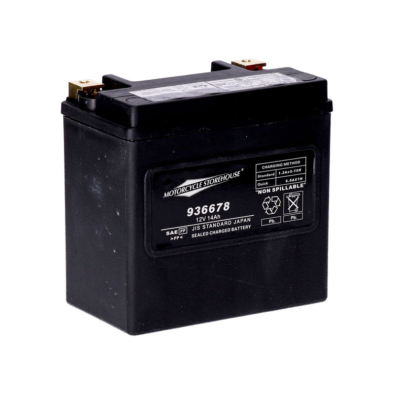 Bateria kwasowo-ołowiowa AGM MCS, seria Standard. 12V, 14Ah. 240CCA 02-06 wszystkie modele V-Rod 2007 VSCR V-Rod tylko 03-10 Bue