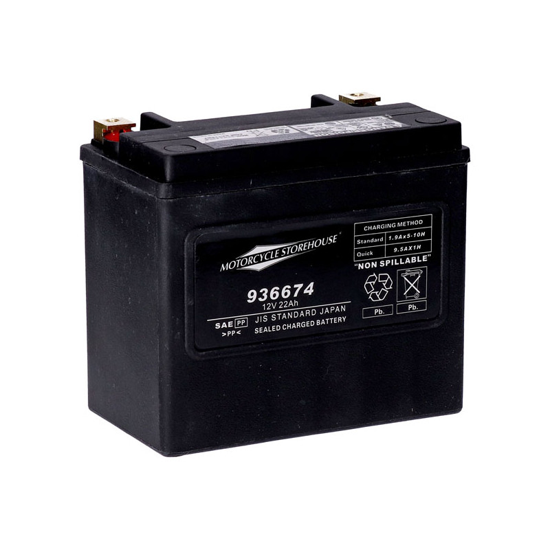 MCS, Standard Series - AGM sealed battery. 12V, 22Ah. 325CCA 91-96 Softail Dyna (NU)