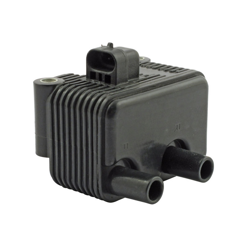 Blue Streak, OEM style single fire coil. 12V, 0.5 ohm 00-06 Softail 99-05 Dyna 02-06 FLT 04-06 XL. (Single fire carbureted) (NU)