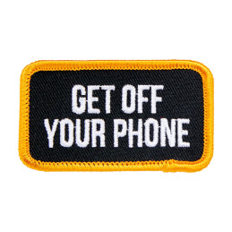 Biltwell Telefónny patch 2,75" čierny/biely/oranžový