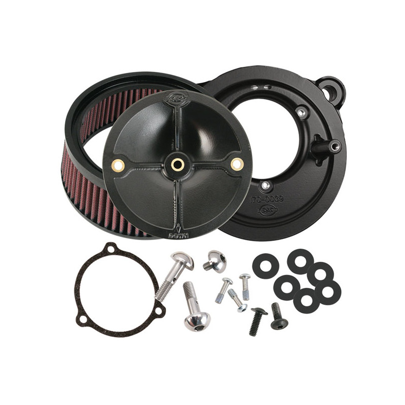 Zestaw filtrów powietrza S&S Stealth. Dla przepustnicy S&S o średnicy 58 mm 03-17 Twin Cam z przepustnicą S&S o średnicy 58 mm (
