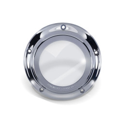 Barnett, clear derby cover. Chrome 16-24 Touring 09-24 Trikes 2015(NU)FLHTCUL FLHTK 07-15(NU)Touring Trikes with narrow profile 