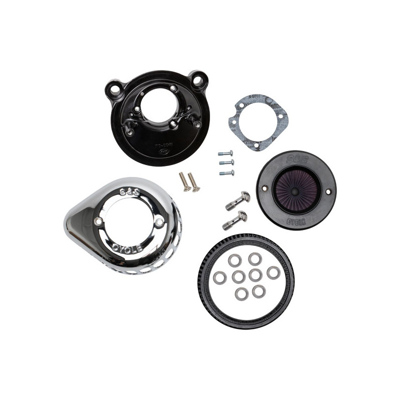 Zestaw filtrów powietrza S&S, Air Stinger Stealth. Kształt łzy, chromowany 07-22 XL