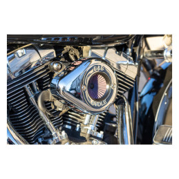 S&S, Air Stinger Stealth air cleaner kit. Teardrop, chrome 08-16 Touring 16-17 Softail with e-throttle (excl. Tri-glide and CVO 