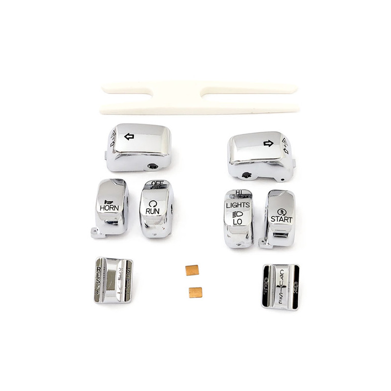 HANDLEBAR SWITCH CAP KIT, CHROME 96-13 FLHRC FLHR (with cruise control) (NU)