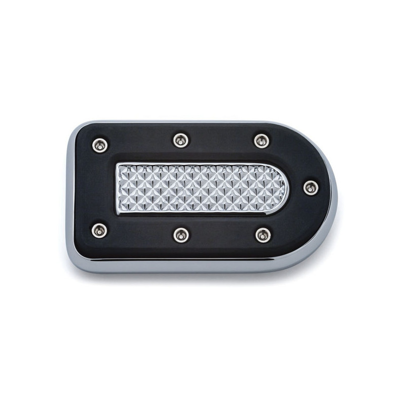 Kuryakyn, Heavy Industry brake pedal pad. Chrome 84-15 FX Softail 08-11 FXCW/C Rockers 93-17 FXDWG 08-17 FXDF Dyna Fat Bob model