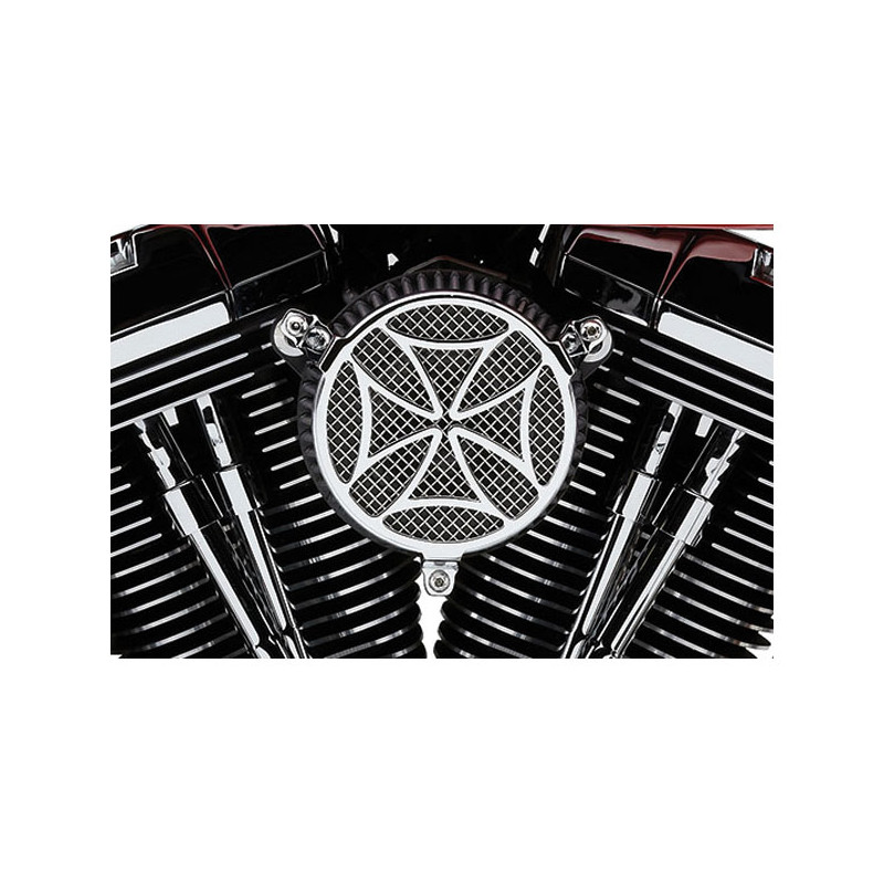 Komplet filtrów powietrza Cobra, odsłonięty. Krzyż, chrom 01-15 Softail 04-17 Dyna (wyjątek 2017 FXDLS) 02-07 FLT/Touring (tylko