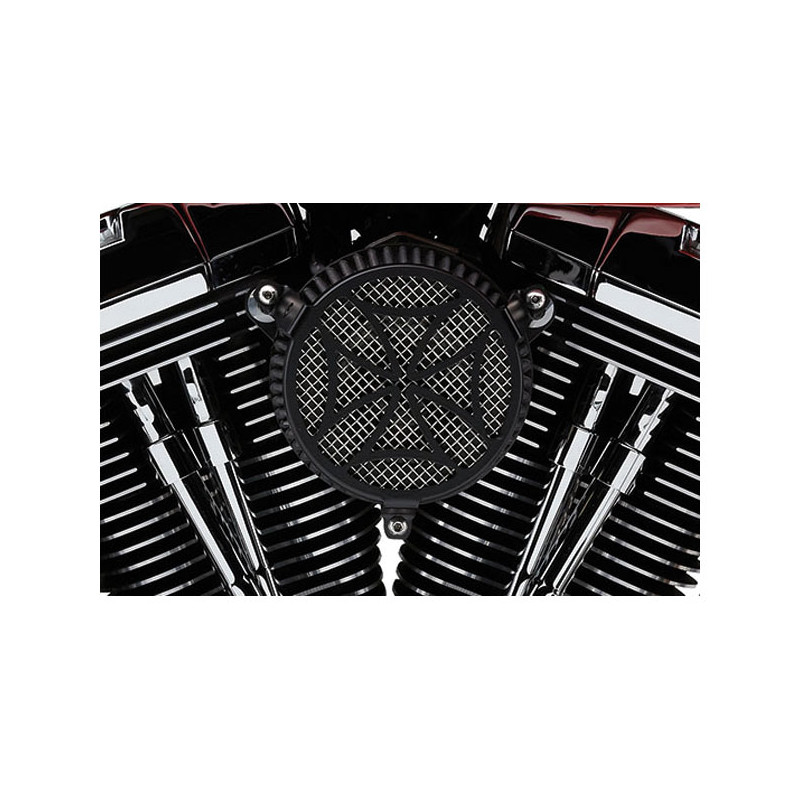 Cobra, Naked air cleaner kit. Cross. Black 16-17 Softail 2017 FXDLS 08-16 Touring Trike. (e-throttle) (NU)