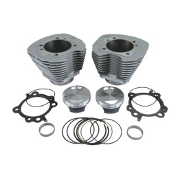 S&S, 96" to 106" big bore cylinder & piston kit. Silver 06-17 96" Dyna 07-17 96" Softail 07-16 96" Touring (NU)