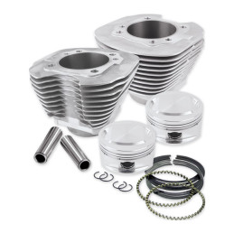 S&S, 95" big bore cylinder & piston kit. Silver 99-06 88" Twin Cam (NU). With stock 4" stroke