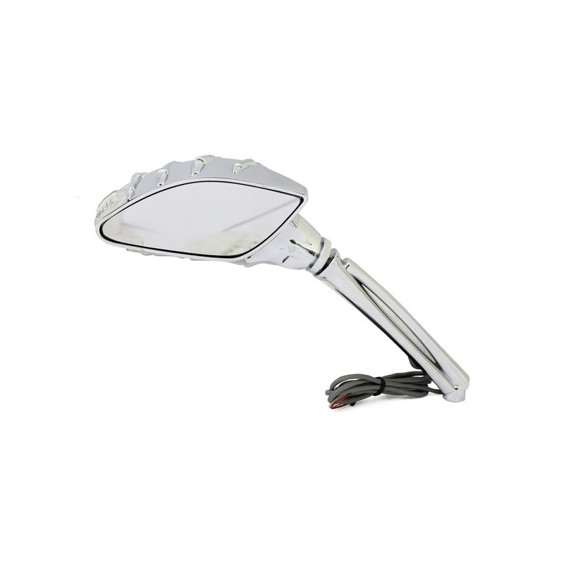 Skeleton mirror set with LED turn signals. Chrome 