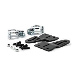 Striker, slotted side mount headlamp bracket assembly. Black 