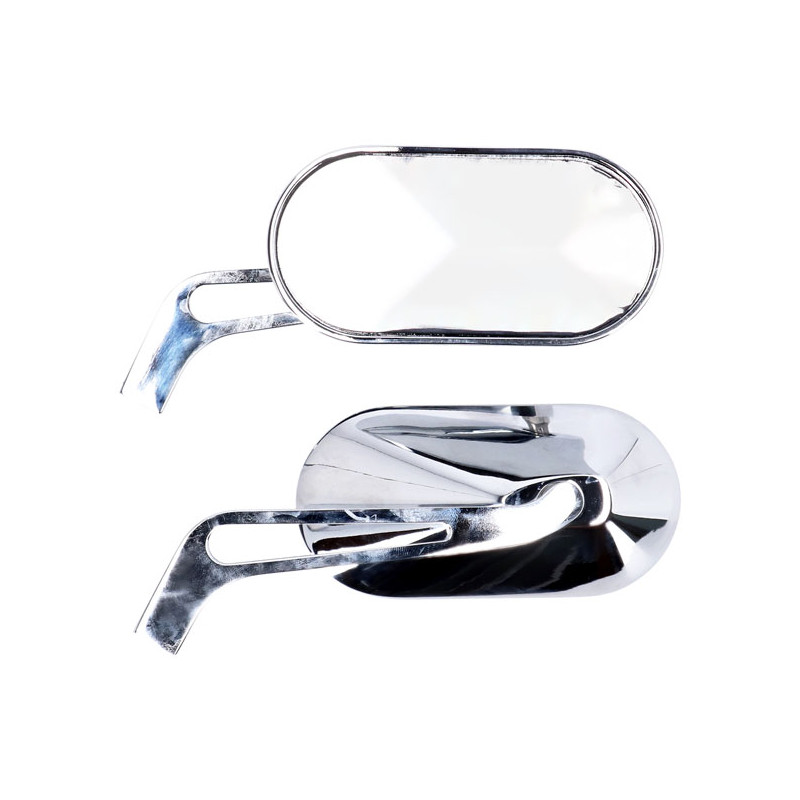 Zestaw lusterek owalnych z aluminium chromowanego