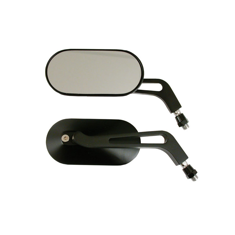 Zestaw lusterko owalne aluminiowe czarne