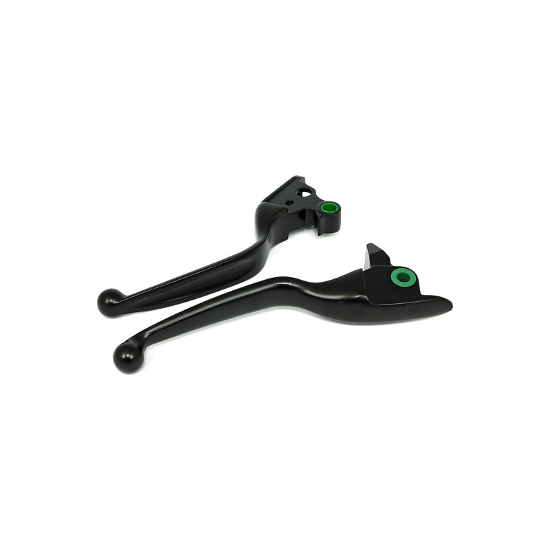 Handlebar lever kit wide blade, grooved. Black Cable operated clutch - 08-13 all Touring 14-16 FLHR/C models(NU)