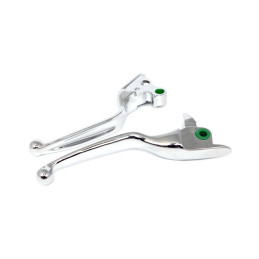 Handlebar lever kit wide blade, grooved. Chrome Cable operated clutch - 08-13 all Touring 14-16 FLHR/C models(NU)